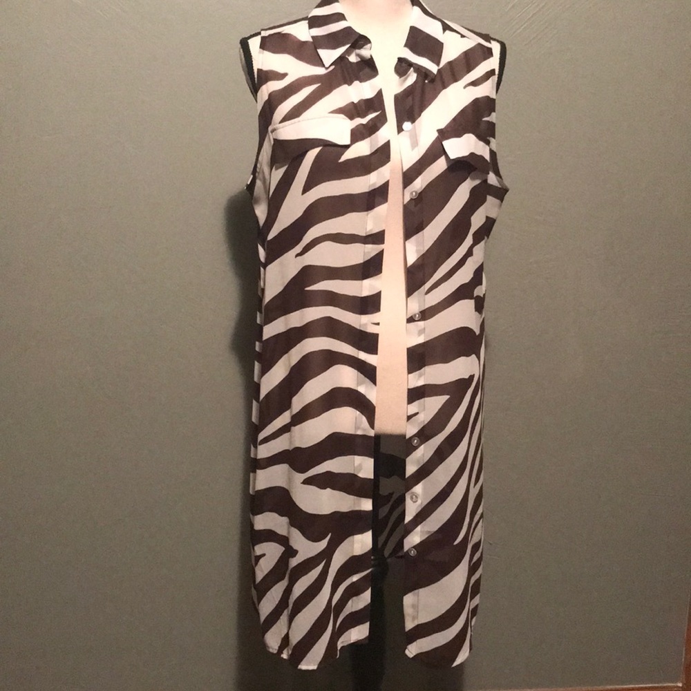Sleeveless animal print kimono from Chico’s